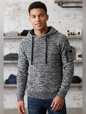 Truth Substance Common Sense Men’s Marled Knit Hoodie Sweater
